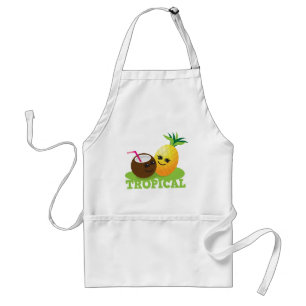 TROPICAL cute Kawaii Coconut and pineapple Standard Apron