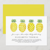 Tropical Cute Watercolor Pineapples Baby Brunch