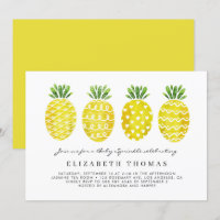 Tropical Cute Watercolor Pineapples Baby Sprinkle