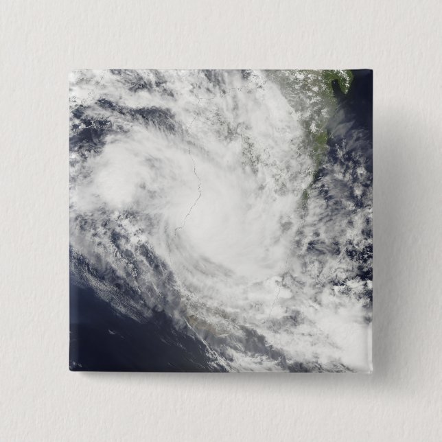 Tropical Cyclone Fami hovers over Madagascar 2 Inch Square Button (Front)