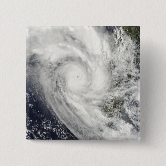 Tropical Cyclone Fanele over Madagascar 2 Inch Square Button (Front)