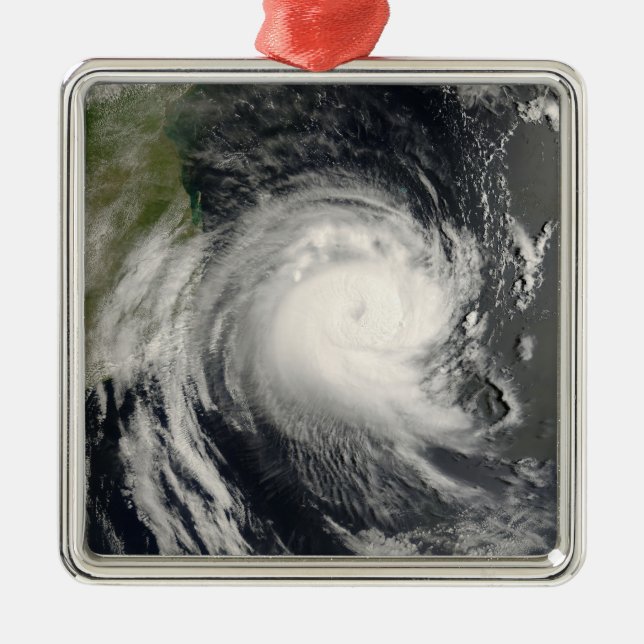 Tropical Cyclone Favio approaching Mozambique Metal Ornament (Front)