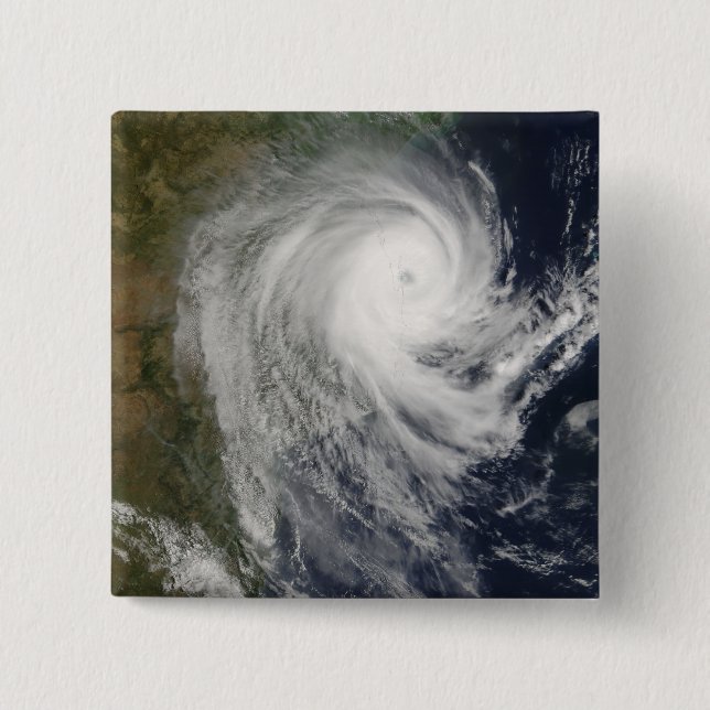 Tropical Cyclone Favio over Mozambique 2 Inch Square Button (Front)