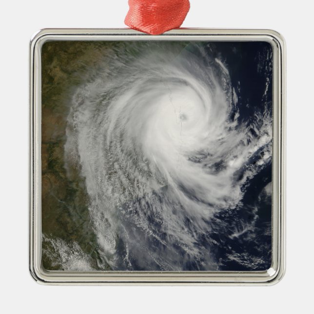 Tropical Cyclone Favio over Mozambique Metal Ornament (Front)