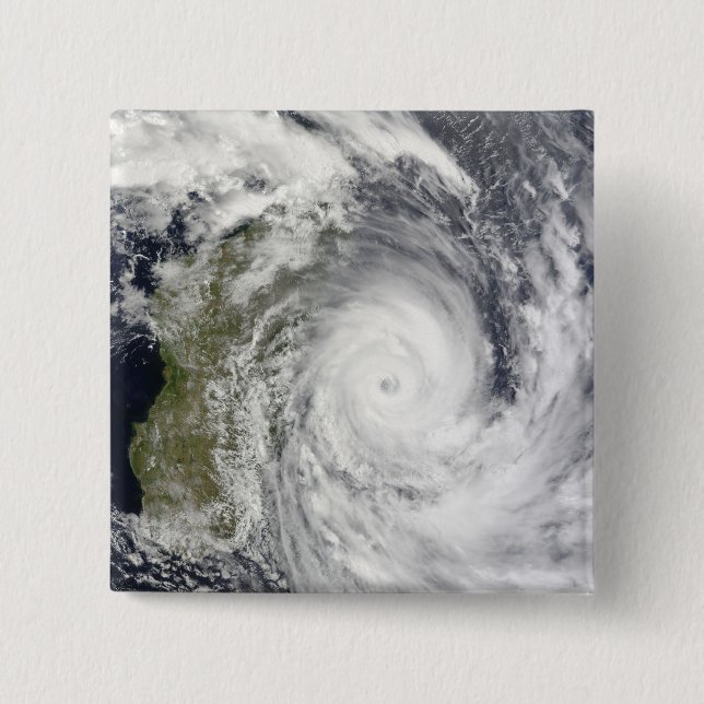 Tropical Cyclone Gael off Madagascar 2 2 Inch Square Button (Front)