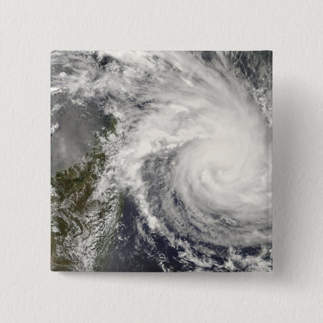 Tropical Cyclone Ivan approaching Madagascar 2 Inch Square Button (Front)