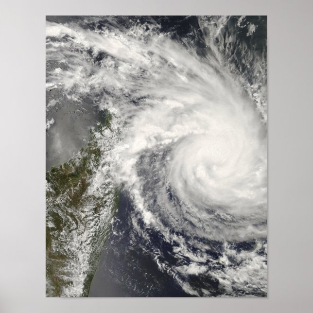 Tropical Cyclone Ivan approaching Madagascar Poster (Front)