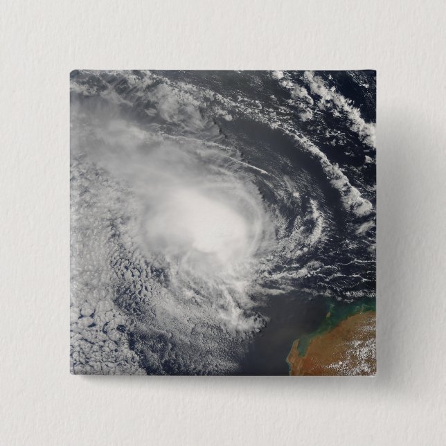 Tropical Cyclone Jacob approaching Australia 2 Inch Square Button (Front)
