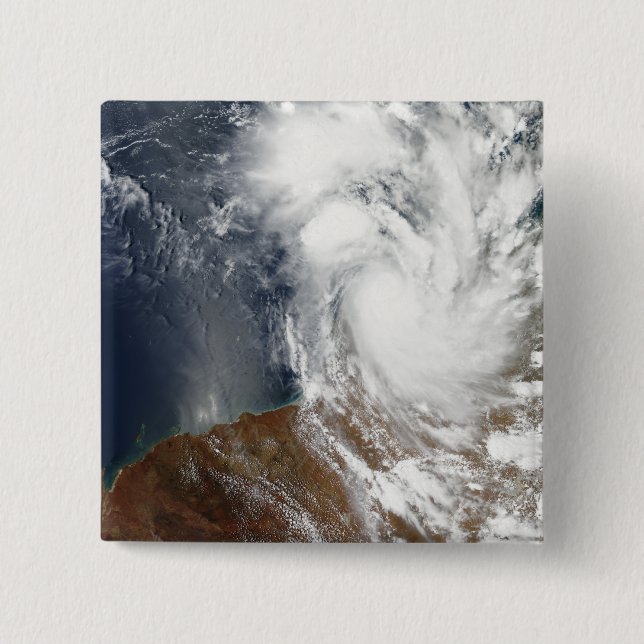 Tropical Cyclone Laurence 2 Inch Square Button (Front)