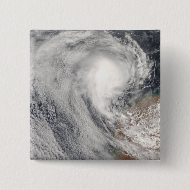 Tropical Cyclone Melanie off Australia 2 Inch Square Button (Front)
