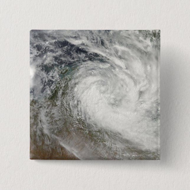 Tropical Cyclone Paul over Australia 2 2 Inch Square Button (Front)