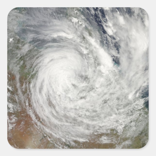 Tropical Cyclone Yasi over Australia 2 Square Sticker (Front)
