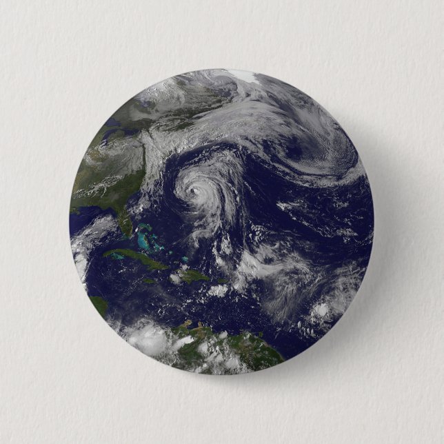 Tropical Cyclones Katia, Lee, Maria And Nate. 2 Inch Round Button (Front)