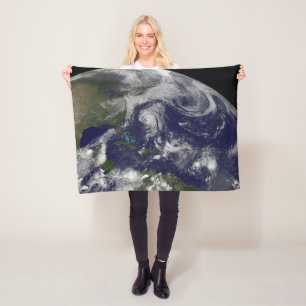 Tropical Cyclones Katia, Lee, Maria And Nate. Fleece Blanket