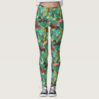 Tropical Dachshund Beach Vibes Leggings