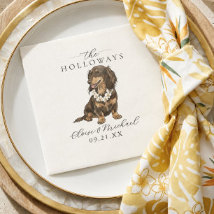 Tropical Dachshund Hawaiian Wedding Napkin