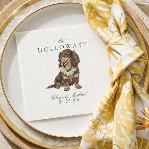 Tropical Dachshund Hawaiian Wedding Napkin