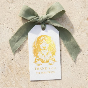 Tropical Dachshund Wedding Favour Gift Tags