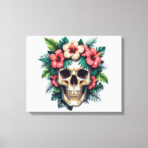 Tropical Decay: Bloom & Bone Canvas Print