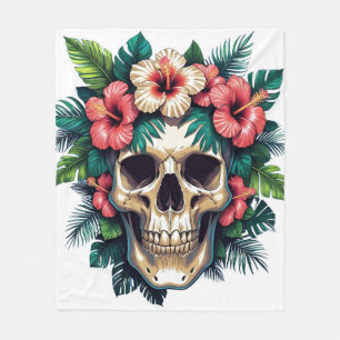 Tropical Decay: Bloom & Bone Fleece Blanket