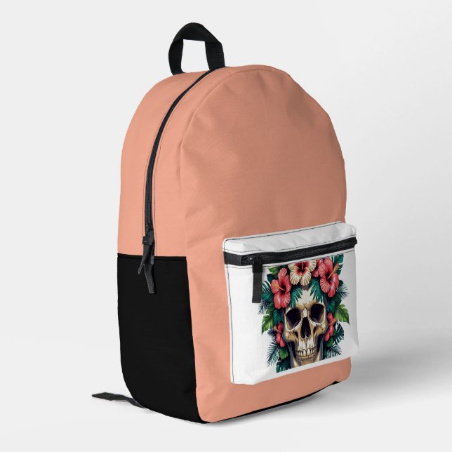 Tropical Decay: Bloom & Bone Printed Backpack (Back Corner Left)