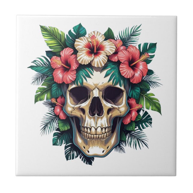 Tropical Decay: Bloom & Bone Tile (Front)