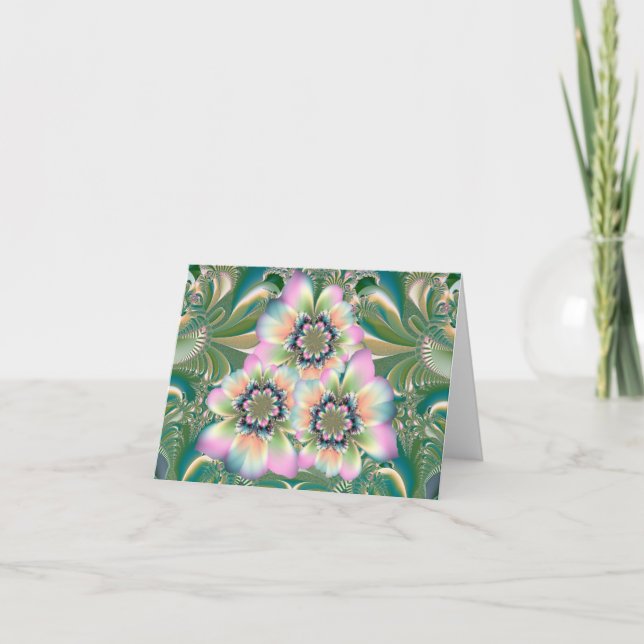 Tropical Delight Blossom Threesome Greeting Card (Front)