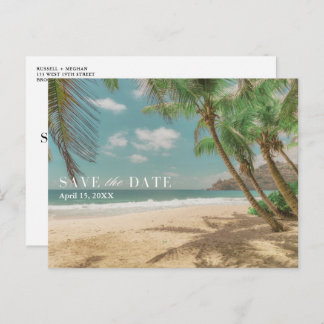 Tropical Destination Beach Wedding Save the Date Announcement Postcard