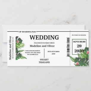 Tropical Destination Boarding Pass Wedding