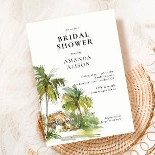 Tropical Destination Bridal Shower Invitation