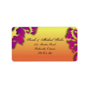 Tropical Destination Floral Wedding Address Labels