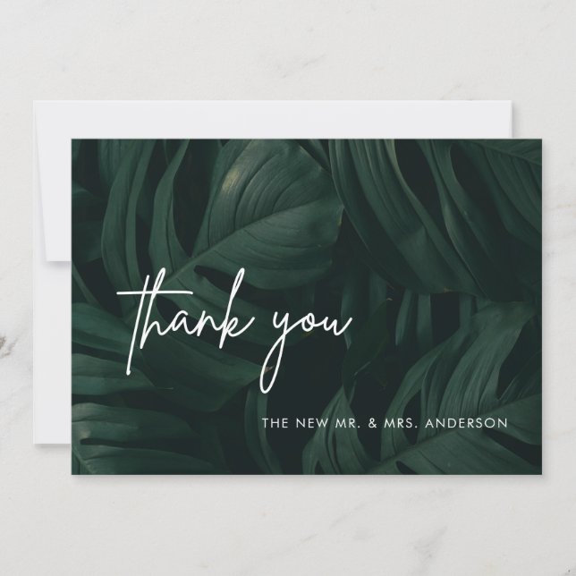 Tropical Destination Mariage Merci Cartes (Devant)