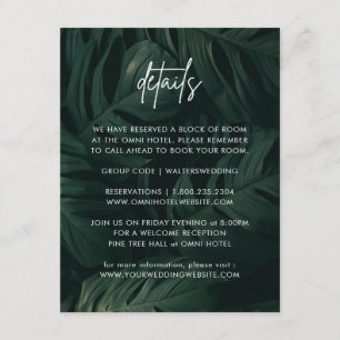 Tropical Destination Wedding Details Enclosure Card