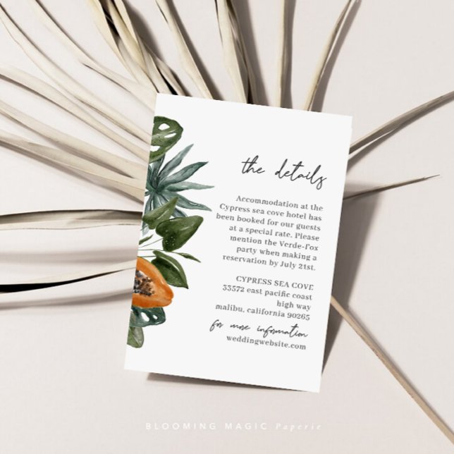 Tropical Destination Wedding Details Enclosure Card (Creator Uploaded)