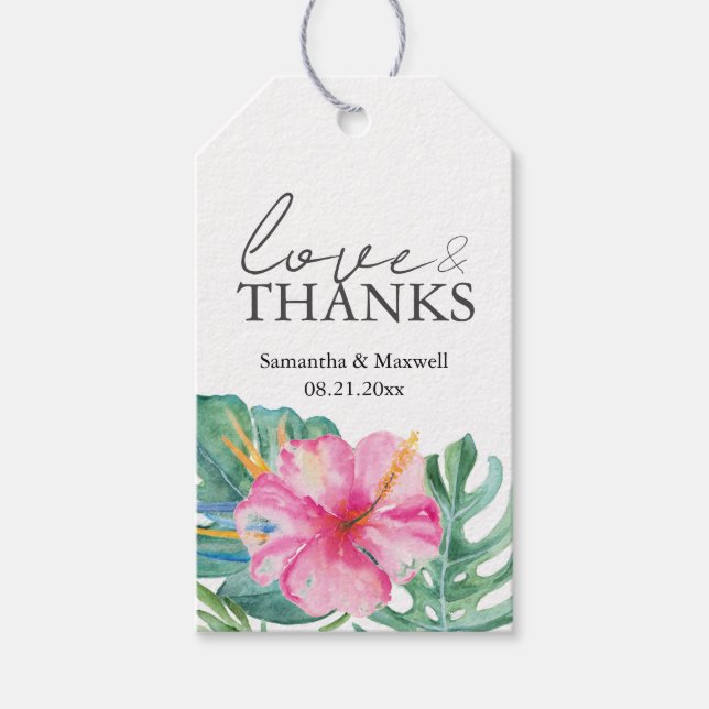 Tropical Destination Wedding Favour Tags (Front)