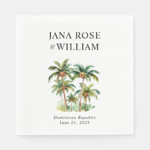Tropical Destination Wedding Palm Tree Napkins