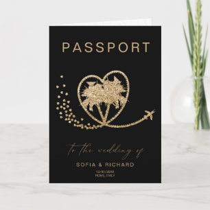 Tropical Destination Wedding  Passport QR Code Invitation