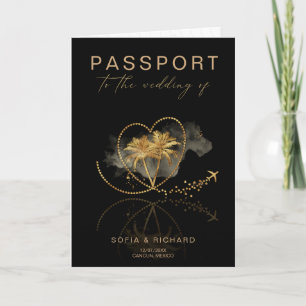 Tropical Destination Wedding  Passport QR Code Invitation