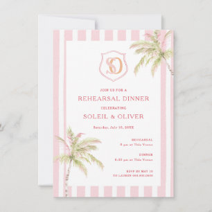 Tropical Destination Wedding Rehearsal Dinner Invitation