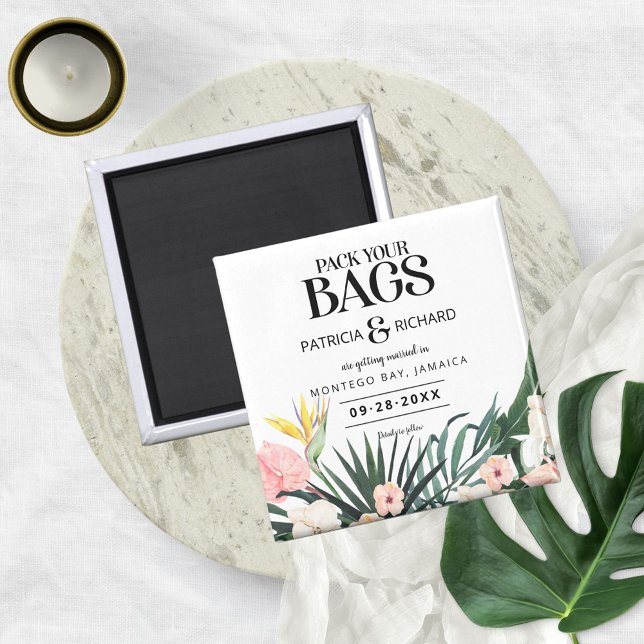 Tropical Destination Wedding Save The Date Magnet (Creator Uploaded)