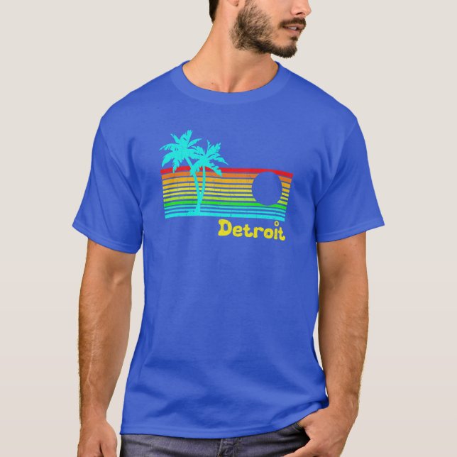 Tropical Detroit (funny vintage design) T-Shirt (Front)