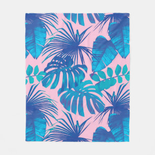 Tropical digital paper stripes stars fleece blanket