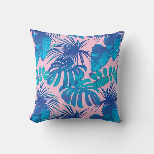 Tropical digital paper stripes stars throw pillow (Front)