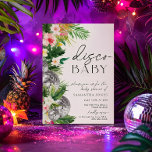 Tropical Disco Ball Leaves Baby Shower  Invitation<br><div class="desc">This design measures 5 x 7 inches/  12.7 x 17.8 cm and is perfect for baby showers invitations. Add a matching rsvp to complete your look</div>