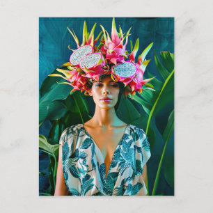 Tropical Dragon Fruit Fashion Concept Holiday Postcard
