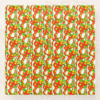 tropical dragon fruit glass coaster