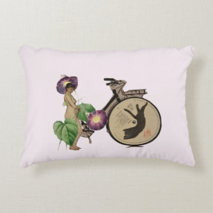 Tropical dreamlike conceptual collage accent pillow
