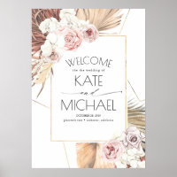 Tropical Dried Palm Leaf Boho Wedding