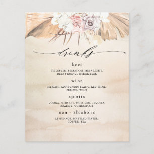 Tropical Dried Palm Leaves Drinks Menu