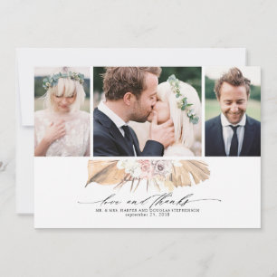 Tropical Dried Palms Wedding Thank You Photo